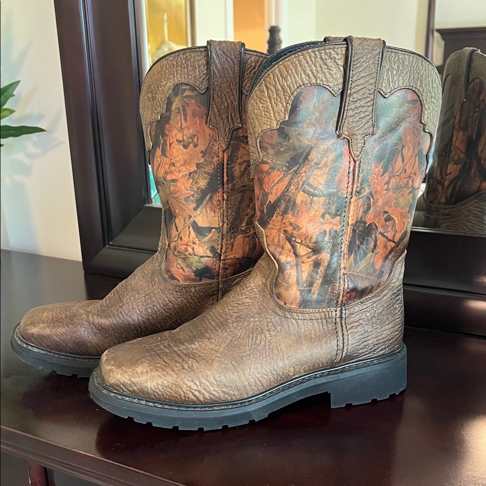 J.B. Dillon Brown and Tan Cowboy Boots